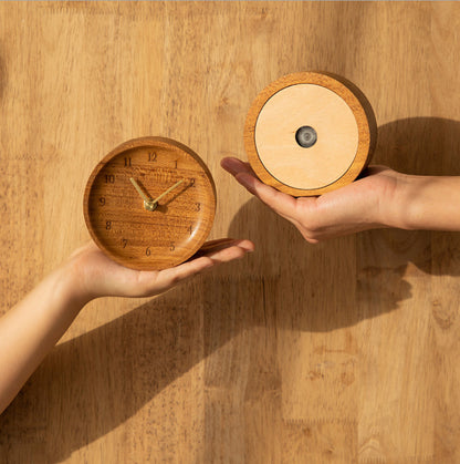 TeakHarmony™ Wooden Table Clock