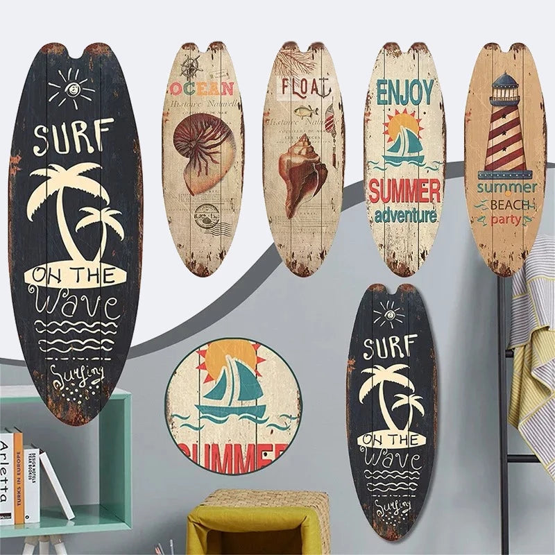 Coastal Vibes™ Vintage Surfboard Sign