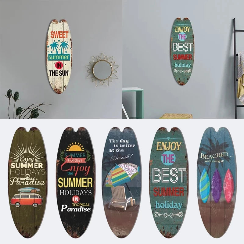 Coastal Vibes™ Vintage Surfboard Sign